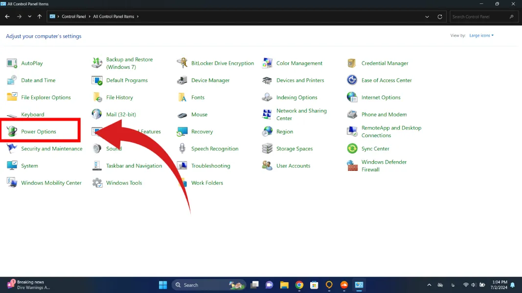 تنظیمات باتری ویندوز 11
