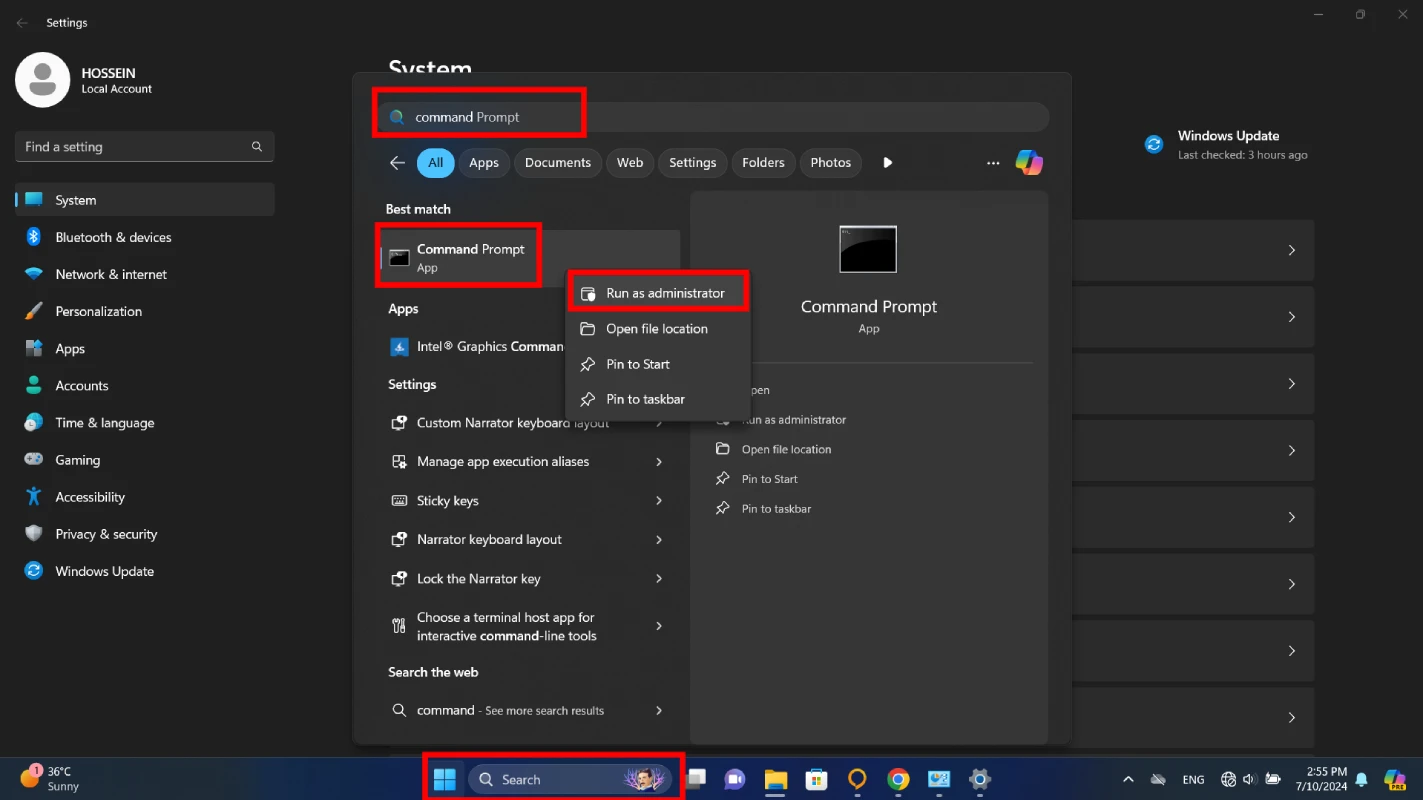 حل مشکل وای فای لپ تاپ ایسر با دستورات