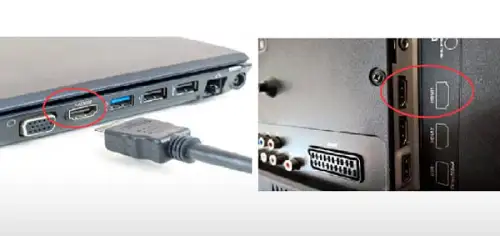 اتصال لپ تاپ به تلویزیون با کابل